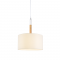 PENDANT 1ΧΕ27 METAL WHITE/ ABAZOUR+WOOD COLOR Φ25ΧΗ120CM YASMINE OD650825PWH