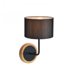 WALL MOUNTED 1ΧΕ27 METAL BLACK/ ABAZOUR+WOOD 22X18ΧΗ31CM YASMINE OD6508WBK WALL MOUNTED 1ΧΕ27 METAL BLACK/ ABAZOUR+WOOD 22X18ΧΗ31CM YASMINE OD6508WBK