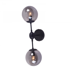 WALL MOUNTED 2XE14 METAL BLACK+ TINTED GLASS BOMBAY OD807002W WALL MOUNTED 2XE14 METAL BLACK+ TINTED GLASS BOMBAY OD807002W