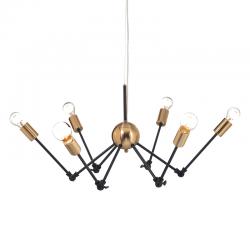 PENDANT 6ΧΕ27 METAL BLACK + BRASS Φ76ΧΗ150CM CHAGALL OD680306BB PENDANT 6ΧΕ27 METAL BLACK + BRASS Φ76ΧΗ150CM CHAGALL OD680306BB
