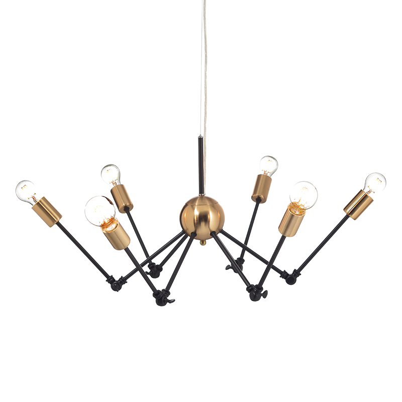 PENDANT 6ΧΕ27 METAL BLACK + BRASS Φ76ΧΗ150CM CHAGALL OD680306BB PENDANT 6ΧΕ27 METAL BLACK + BRASS Φ76ΧΗ150CM CHAGALL OD680306BB