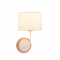 WALL MOUNTED 1ΧΕ27 METAL WHITE/ ABAZOUR+WOOD 22X18ΧΗ31CM YASMINE OD6508WWH