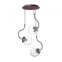 PENDANT 3ΧΕ27 GLASS+METAL+MDF Φ35ΧΗ100CM PUEBLOS OD905903P PENDANT 3ΧΕ27 GLASS+METAL+MDF Φ35ΧΗ100CM PUEBLOS OD905903P