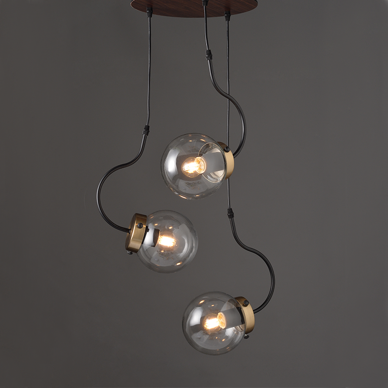 PENDANT 3ΧΕ27 GLASS+METAL+MDF Φ35ΧΗ100CM PUEBLOS OD905903P PENDANT 3ΧΕ27 GLASS+METAL+MDF Φ35ΧΗ100CM PUEBLOS OD905903P