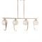PENDANT L/F 4ΧΕ27 METALLIC GOLD + PERLE GLASS 107Χ15ΧΗ120CM IPARELLE DCR17504P