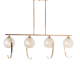 PENDANT L/F 4ΧΕ27 METALLIC GOLD + PERLE GLASS 107Χ15ΧΗ120CM IPARELLE DCR17504P