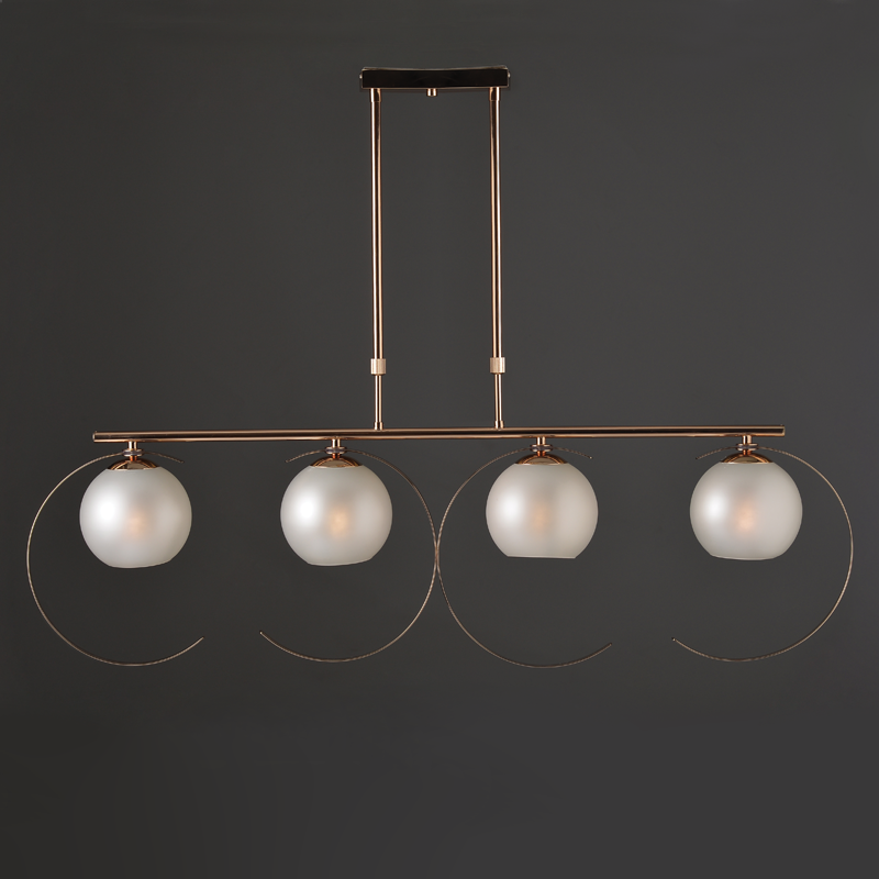 PENDANT L/F 4ΧΕ27 METALLIC GOLD + PERLE GLASS 107Χ15ΧΗ120CM IPARELLE DCR17504P