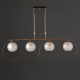 PENDANT L/F 4ΧΕ27 METALLIC GOLD + PERLE GLASS 107Χ15ΧΗ120CM IPARELLE DCR17504P