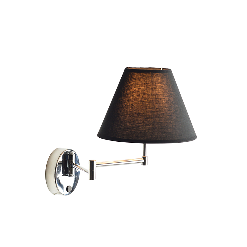 WALL LAMP 1ΧΕ27 BLACK CLOTH SHADE SUWON SUWB01B WALL LAMP 1ΧΕ27 BLACK CLOTH SHADE SUWON SUWB01B