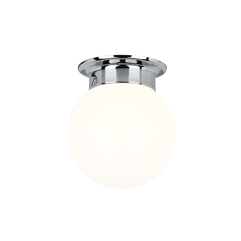 WALL MOUNTED 1ΧΕ27 WHITE GLASS + CHROME METAL Φ15ΧΗ17CM CAPRI SU0608WC