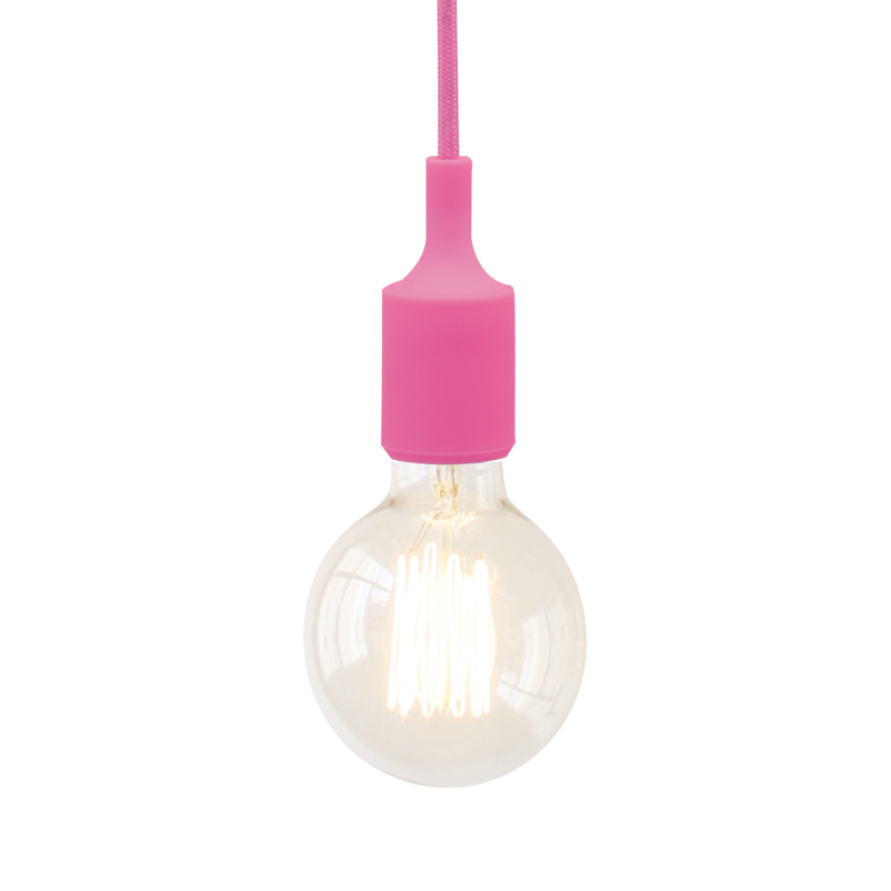 NETTO SILICON LAMPHOLDER 1Μ PINK CABLE1ΧΕ27 SUTP102P