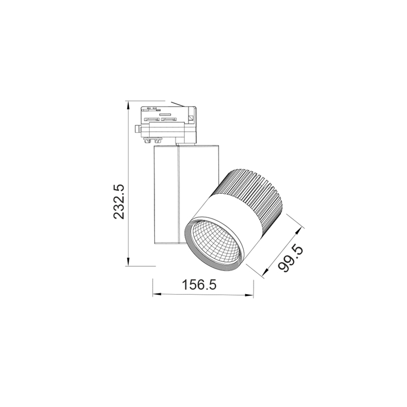WHITE LED TRACK LIGHT 30W 3000K 4WIRES 36° 2200LM 230V Ra80 BIENAL3030W4