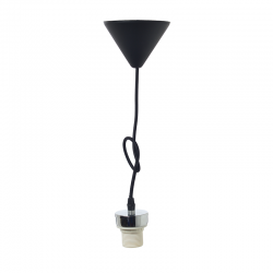 SUSPENSION BLACK METAL BASE   BLACK FABRIC CABLE Ε27 2800BB