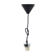 SUSPENSION BLACK METAL BASE   BLACK FABRIC CABLE Ε27 2800BB