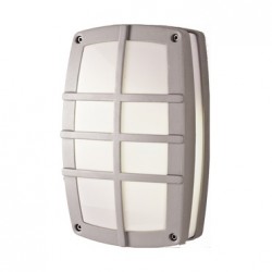 WALL LUMINAIRE Ε27 2Χ18W OPAL WITH GRID HI5611