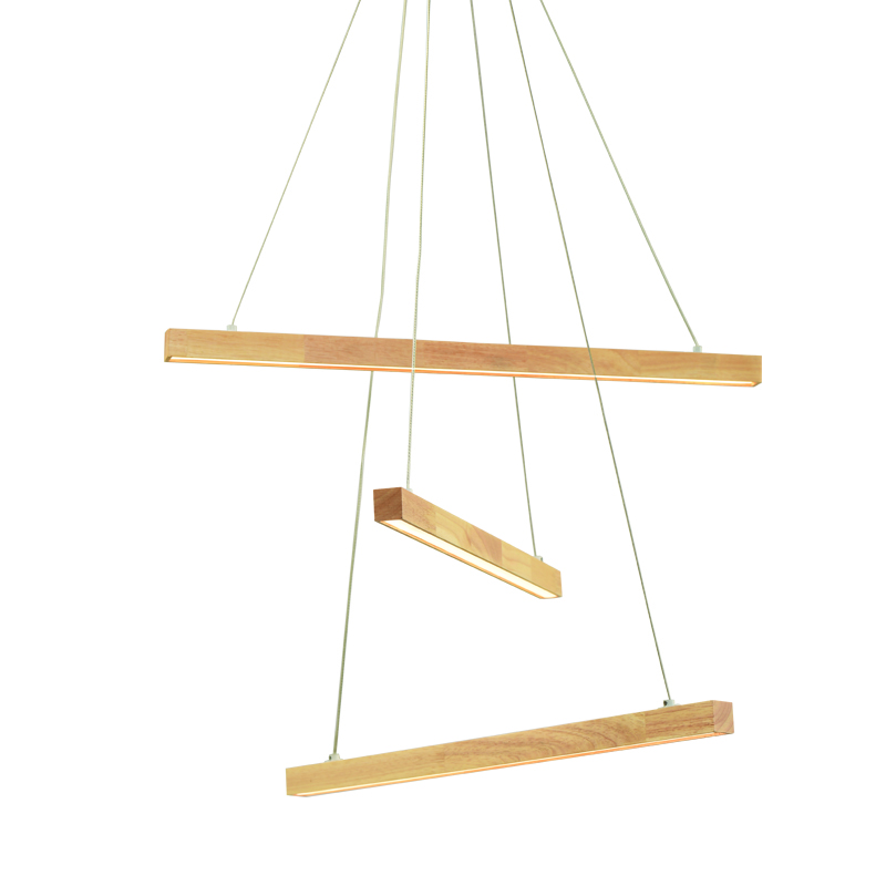 PENDANT LUMINAIRE LED 27W 3000K 2850LM CANDELA WOOD+WHITE METALIC D56XH100CM TNK299LED27P