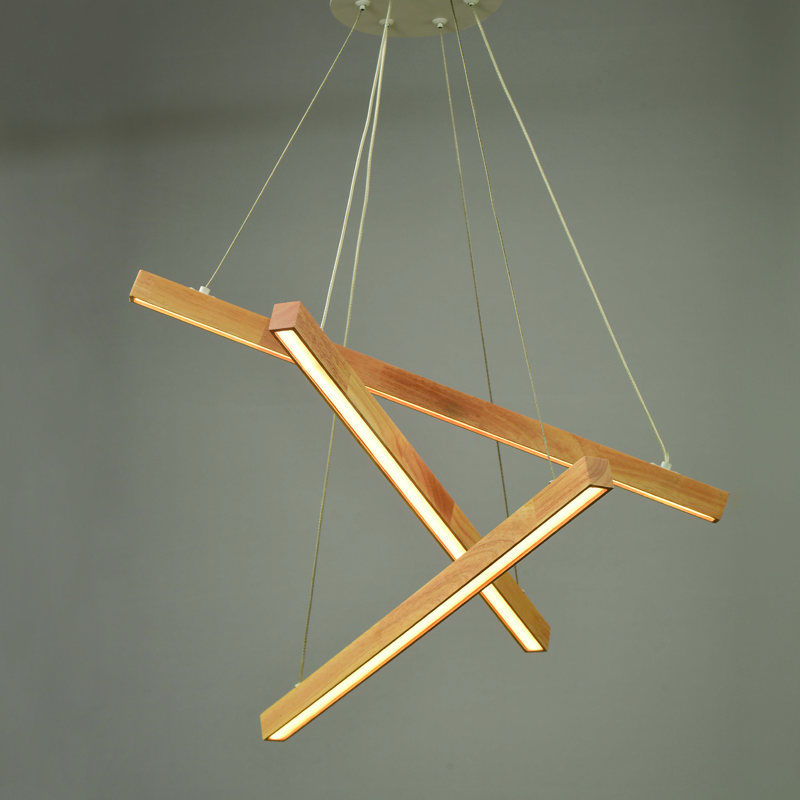 PENDANT LUMINAIRE LED 27W 3000K 2850LM CANDELA WOOD+WHITE METALIC D56XH100CM TNK299LED27P
