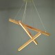 PENDANT LUMINAIRE LED 27W 3000K 2850LM CANDELA WOOD+WHITE METALIC D56XH100CM TNK299LED27P