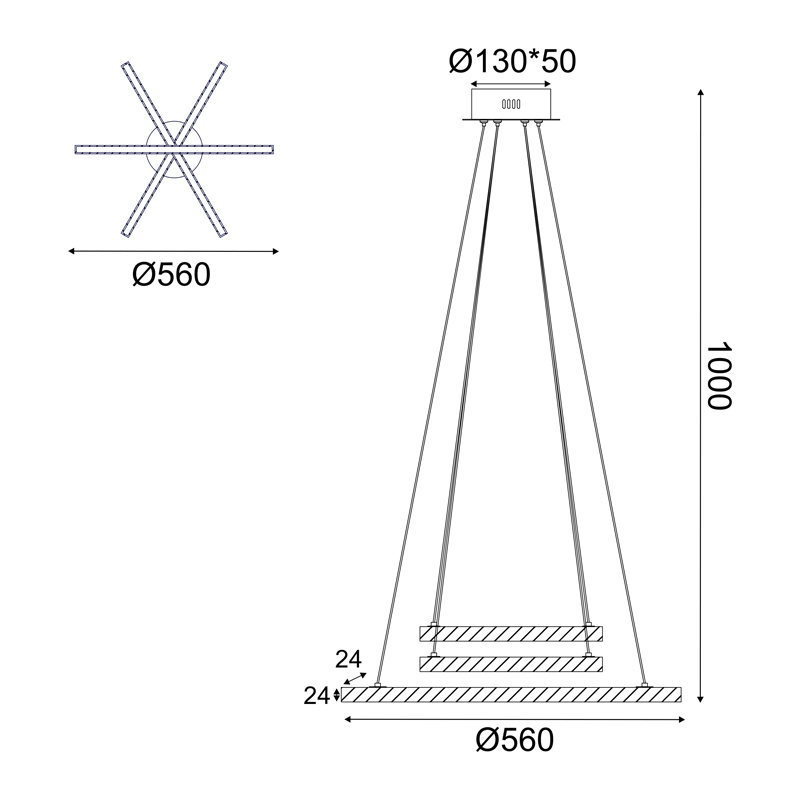 PENDANT LUMINAIRE LED 27W 3000K 2850LM CANDELA WOOD+WHITE METALIC D56XH100CM TNK299LED27P