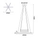 PENDANT LUMINAIRE LED 27W 3000K 2850LM CANDELA WOOD+WHITE METALIC D56XH100CM TNK299LED27P