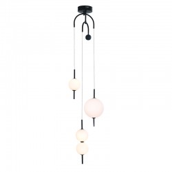 PENDANT LUMINAIRE LED 19W 3000K 1950LM AMELIA BLACK METALIC+WHITE GLASS D37XH150CM TNK323LED19P PENDANT LUMINAIRE LED 19W 3000K 1950LM AMELIA BLACK METALIC+WHITE GLASS D37XH150CM TNK323LED19P