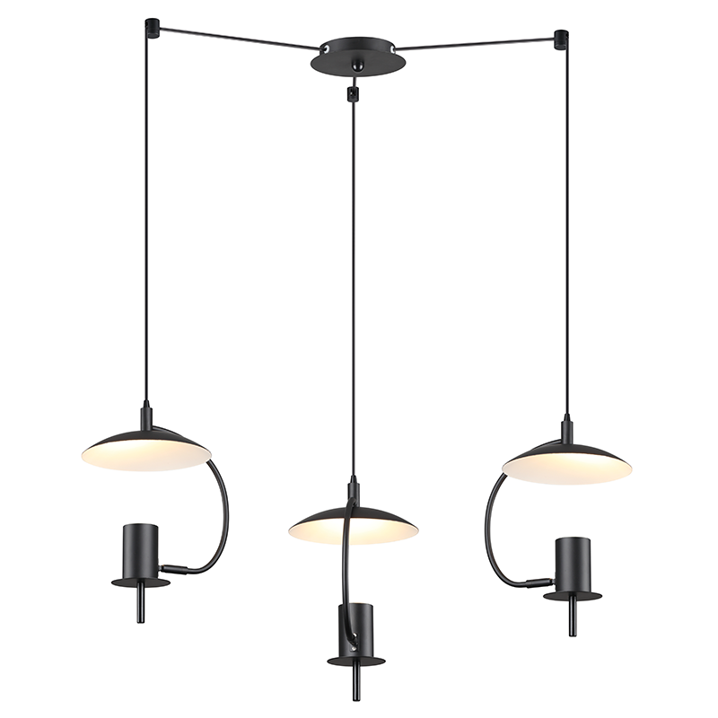 PENDANT LUMINAIRE 3ΧGU10 BLACK METAL D60XH150CM PARACHUTE ZM933P60B PENDANT LUMINAIRE 3ΧGU10 BLACK METAL D60XH150CM PARACHUTE ZM933P60B