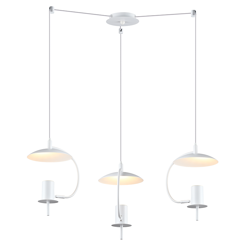 PENDANT LUMINAIRE 3ΧGU10 WHITE METAL D60XH150CM PARACHUTE ZM933P60W
