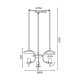 PENDANT LUMINAIRE 3ΧGU10 WHITE METAL D60XH150CM PARACHUTE ZM933P60W