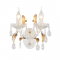 WALL MOUNTED 2XE14 METAL PATINΑ WHITE GOLD+CRYSTAL 38Χ24,5Χ19CM SARDINIA DL9342WWG