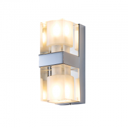 WALL LAMP 2ΧG9 CLEAR GLASS+CHROME ASH AD01052 WALL LAMP 2ΧG9 CLEAR GLASS+CHROME ASH AD01052