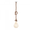 PENDANT 1XE27 METAL WHITE+ SINGLE BRAIDED ROPE Η100CM 50WR