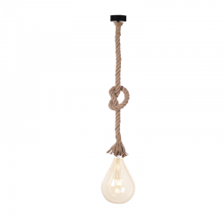 PENDANT 1XE27 BLACK METAL+SINGLE BRAIDED ROPE Η100CM 50BR PENDANT 1XE27 BLACK METAL+SINGLE BRAIDED ROPE Η100CM 50BR