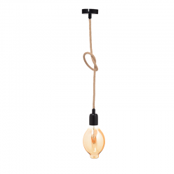 PENDANT 1XE27 BLACK METAL+DOUBLE BRAIDED ROPE Η100CM 40BRT PENDANT 1XE27 BLACK METAL+DOUBLE BRAIDED ROPE Η100CM 40BRT