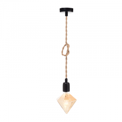 PENDANT 1XE27 BLACK METAL+SINGLE BRAIDED ROPE Η100CM 40BRR PENDANT 1XE27 BLACK METAL+SINGLE BRAIDED ROPE Η100CM 40BRR