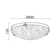 WALL MOUNTED/CEILING 3XE27 CRYSTAL GLASS+METAL Φ40ΧΗ12CM FORCE DL08140