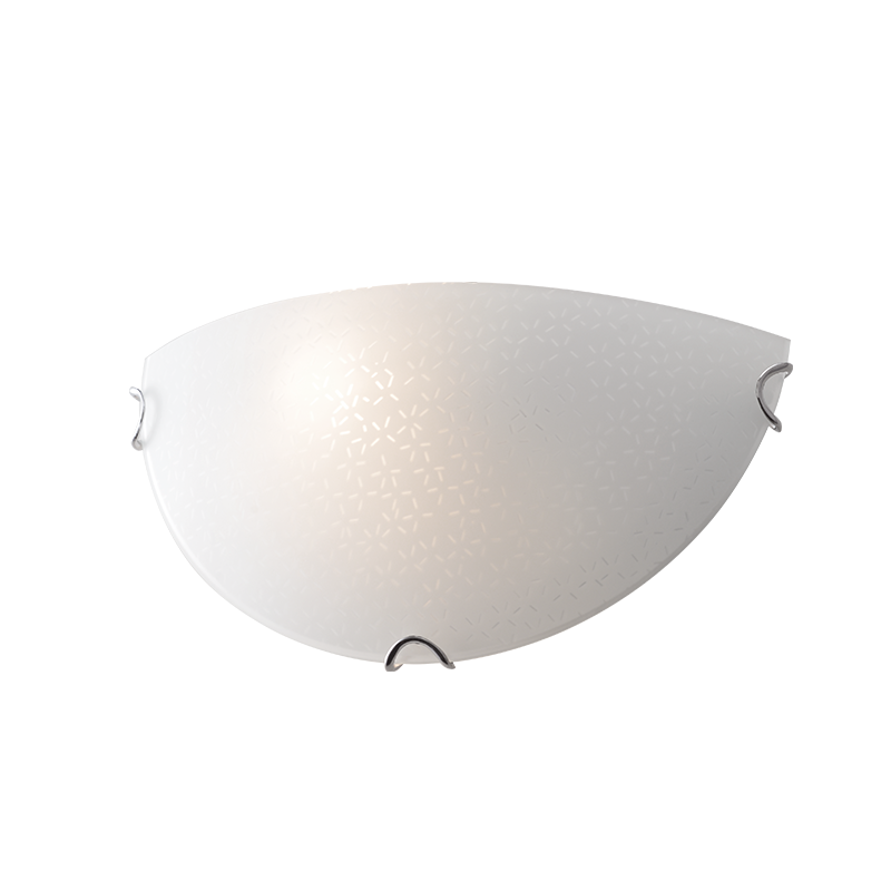 WALL MOUNTED 1XE27 WHITE GLASS MOTIVE+METAL 30Χ15Χ10CM SCILLA DL08302