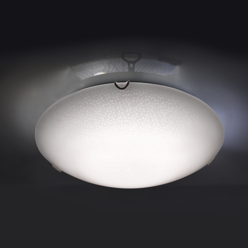 WALL MOUNTED/CEILING 3XE27 WHITE GLASS MOTIVE+METAL Φ40ΧΗ12CM SCILLA DL0840