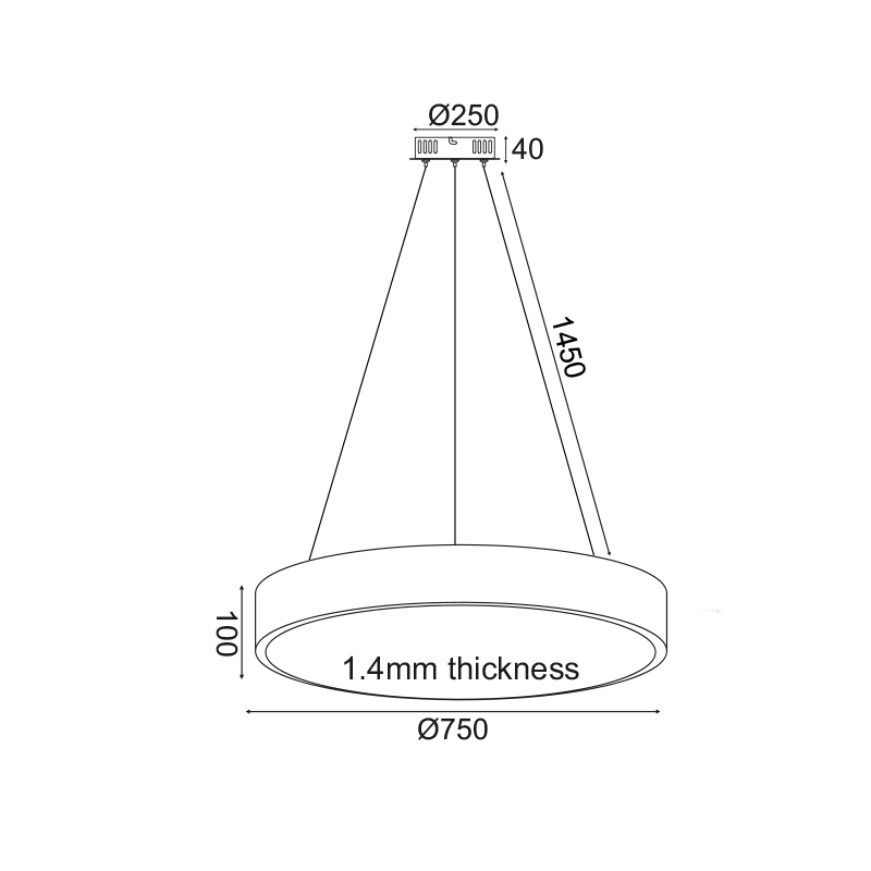 PENDANT LUMINAIRE LED 60W 4800LM 3000K WHITE METAL D75XH130CM OPTIMUS V29LEDP75WH PENDANT LUMINAIRE LED 60W 4800LM 3000K WHITE METAL D75XH130CM OPTIMUS V29LEDP75WH
