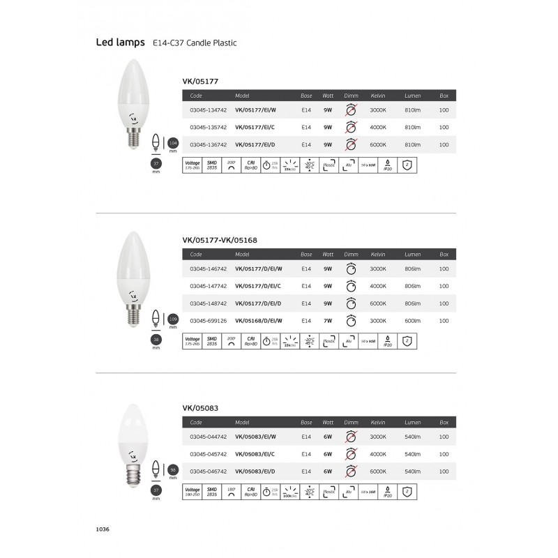 LED КРУШКА V-TAC VT-2022 12W E27 4000K