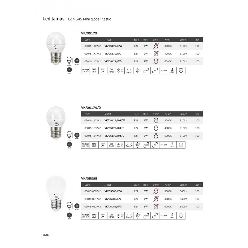 LED КРУШКА VK 05085 E/W LED КРУШКА VK 05085 E/W