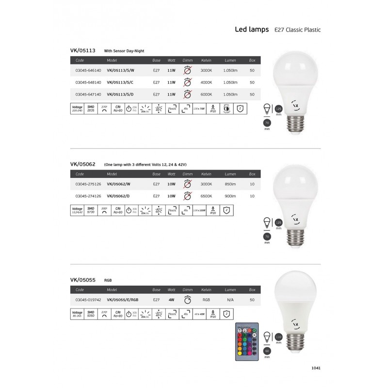LED КРУШКА RGB E27 9W