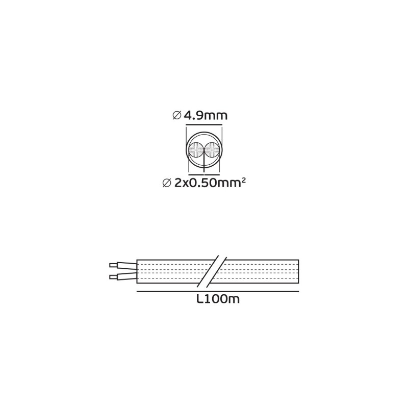 КАБЕЛ VK/H03VV-F 2X50 ЧЕРЕН КАБЕЛ VK/H03VV-F 2X50 ЧЕРЕН