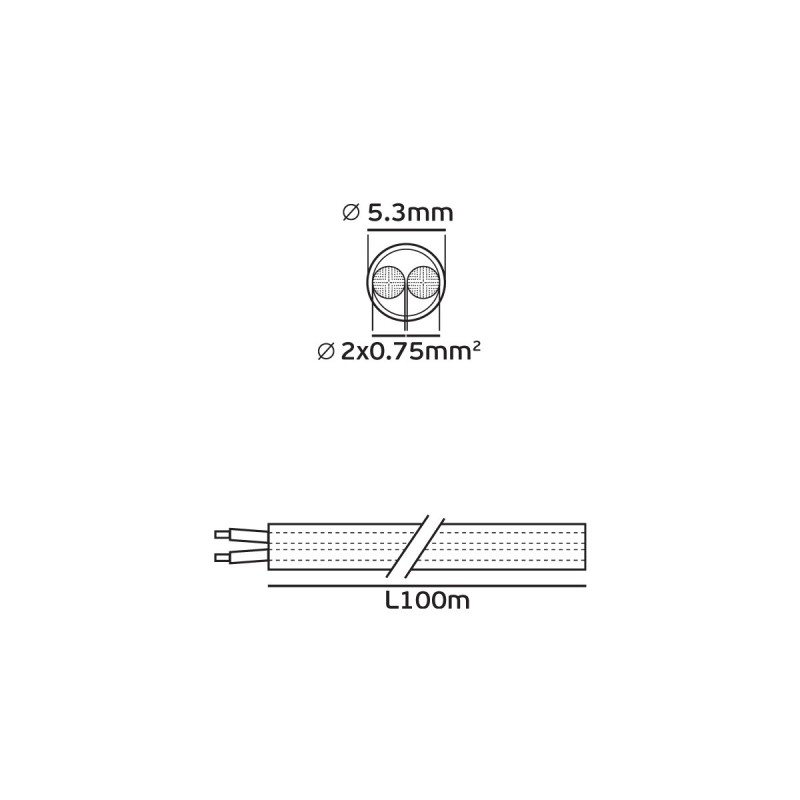 КАБЕЛ ГЪВКАВ H03VV-F 2X0.75MM² КАБЕЛ ГЪВКАВ H03VV-F 2X0.75MM²