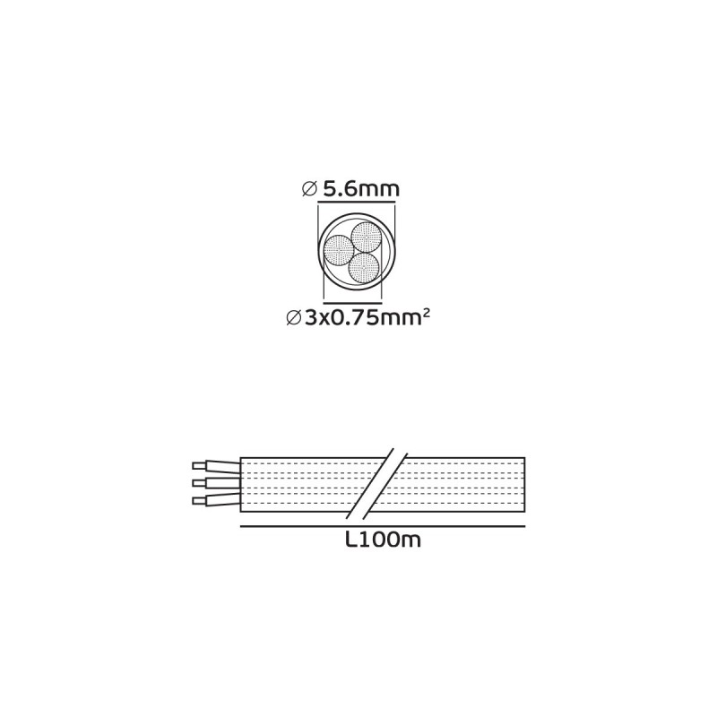 КАБЕЛ ГЪВКАВ H03VV-F 3X0.75 БЯЛ 105М