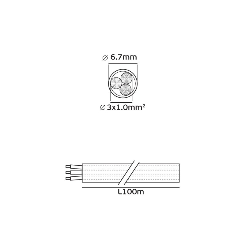 КАБЕЛ ГЪВКАВ H03VV-F 3X1.0 БЯЛ КАБЕЛ ГЪВКАВ H03VV-F 3X1.0 БЯЛ