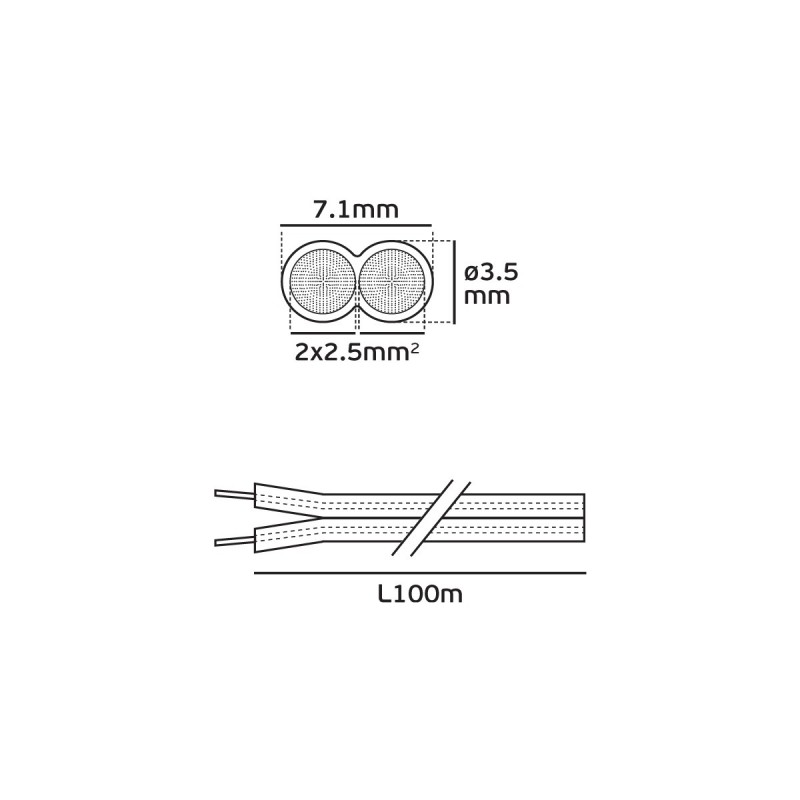 КОМПЛЕКТ КАБЕЛ 2Х2.5 ММ² С БУКСА