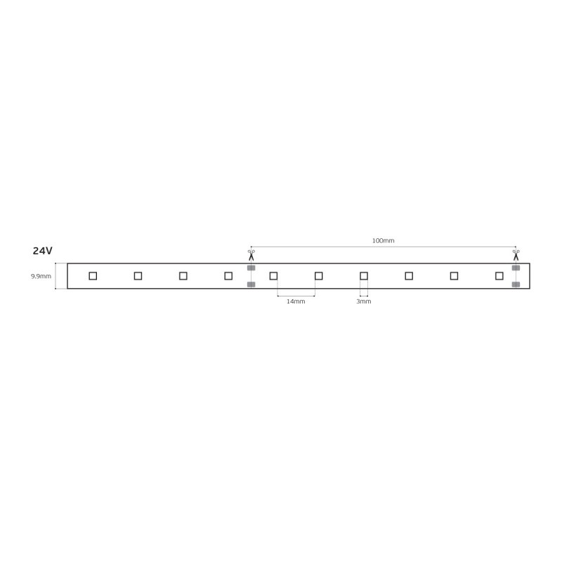 LED ЛЕНТА 24V 3528 ТОПЛО БЯЛА 60 LED/M