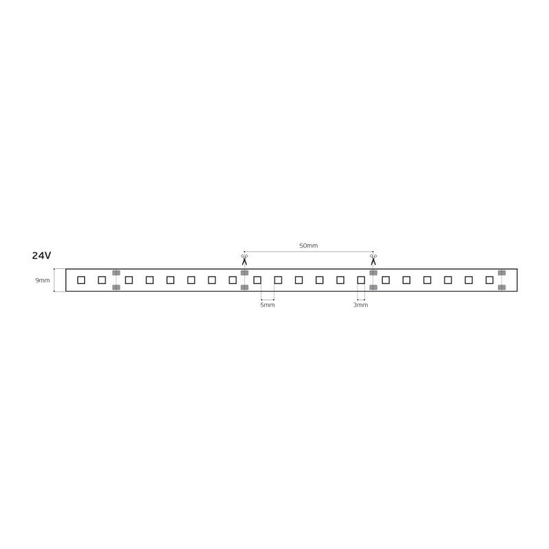 LED ЛЕНТА VK 24V 3528 ТОПЛА БЯЛА 120 LED/M