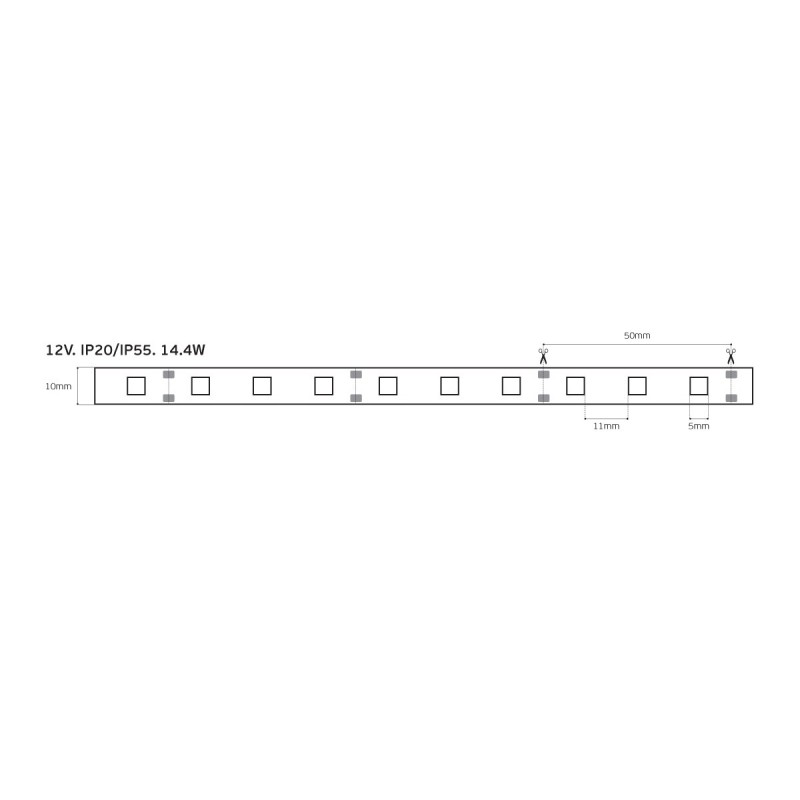 LED ЛЕНТА RGB 5050 60 LED/М 12V