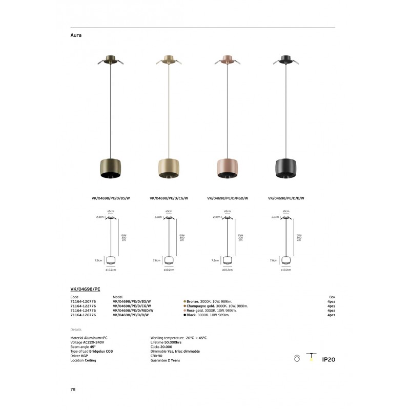 LED ПАНЕЛ VK 71164-120776 12W 3000K БЯЛ